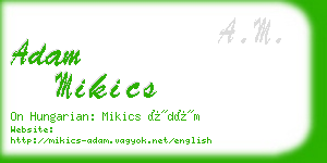 adam mikics business card